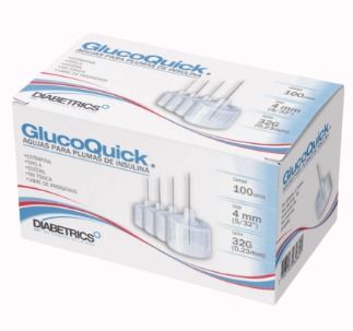 AGUJA PLUMA DE INSULINA GLUCOQUICK 32 GX4MM