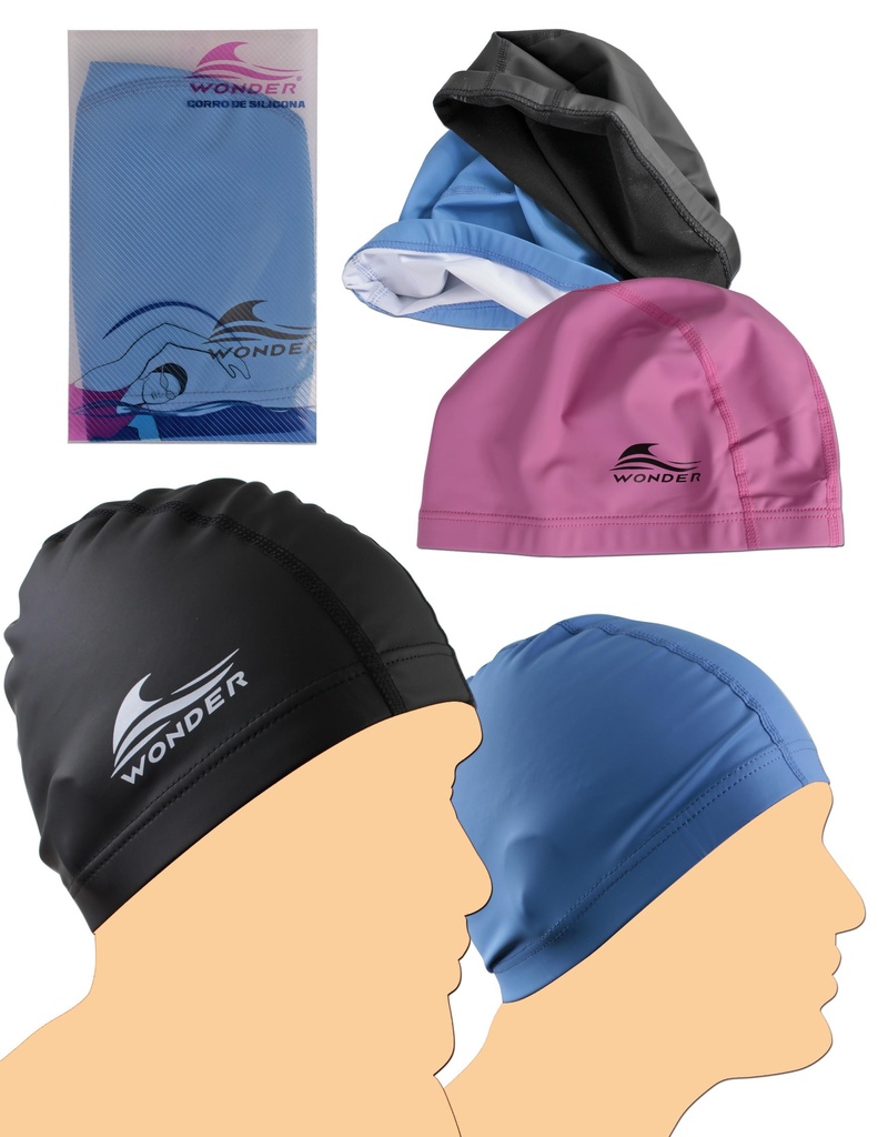 GORRO DE NATACION WONDER AZUL