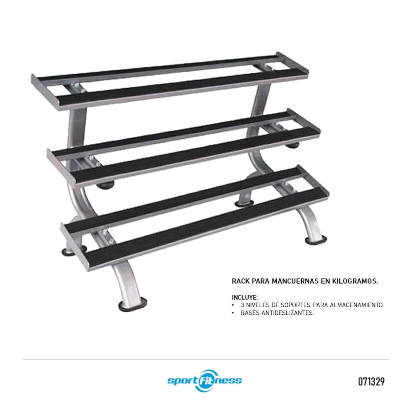 RACK PARA MANCUERNAS (3 NIVELES) SPORTFITNESS