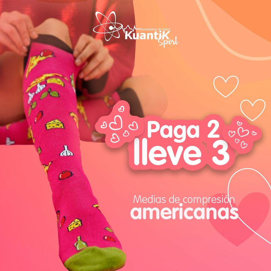 COMBO MEDIAS DE COMPRESION AMERICANAS PAGUE 2 LLEVE 3