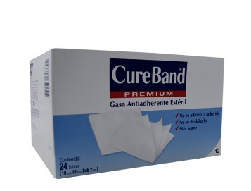 CURE BAND GASA 10X10CM PAQUETE X 24