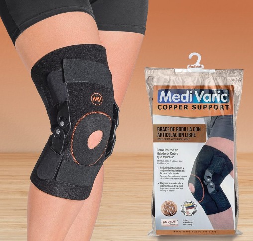 BRACE DE RODILLA CON ARTICULACION LIBRE+HILADO DE COBRE MEDI VARIC T:XL