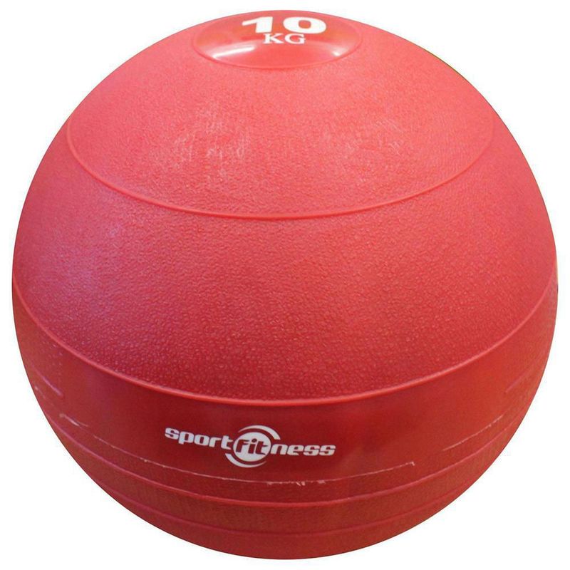 BALON DE PESO 10 KG CAUCHO ROJO SPORT FITNESS