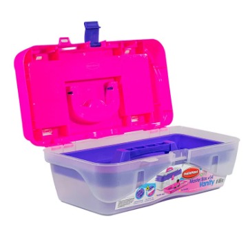 CAJA MASTER VANITY CON BANDEJA MORADA-ROSADA