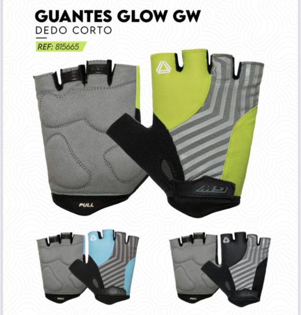 GUANTES DEPORTIVOS  CORTOS GLOW  GW T:L NEGRO/GRIS