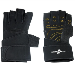 [071460M] GUANTES DEPORTIVOS  DE LUJO NEGRO T M