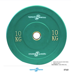 [071401] DISCO OLÍMPICO 2in. - 10KG (VERDE -EN CAUCHO) SPORTFITNESS