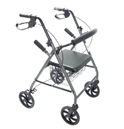 [KP1-8440-1] CAMINADOR STROLLER GMD EN ACERO SIN REPOSAPIES CON CESTA Y SOPORTE DE PIE