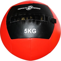 [071295] BALON DE PESO 5KG CUERO SINTETICO ROJO/NEGRO SPORT FITNESS 