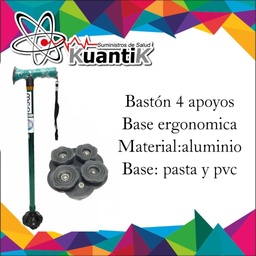 [MC9301L-5] BASTON ALUMINIO VERDE MANGO ERGON C/ CORDOM IMPOCO