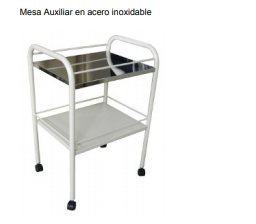 [305305] MESA AUXILIAR CON BANDEJA EN ACERO Y CUERPO ACERO PINTADO